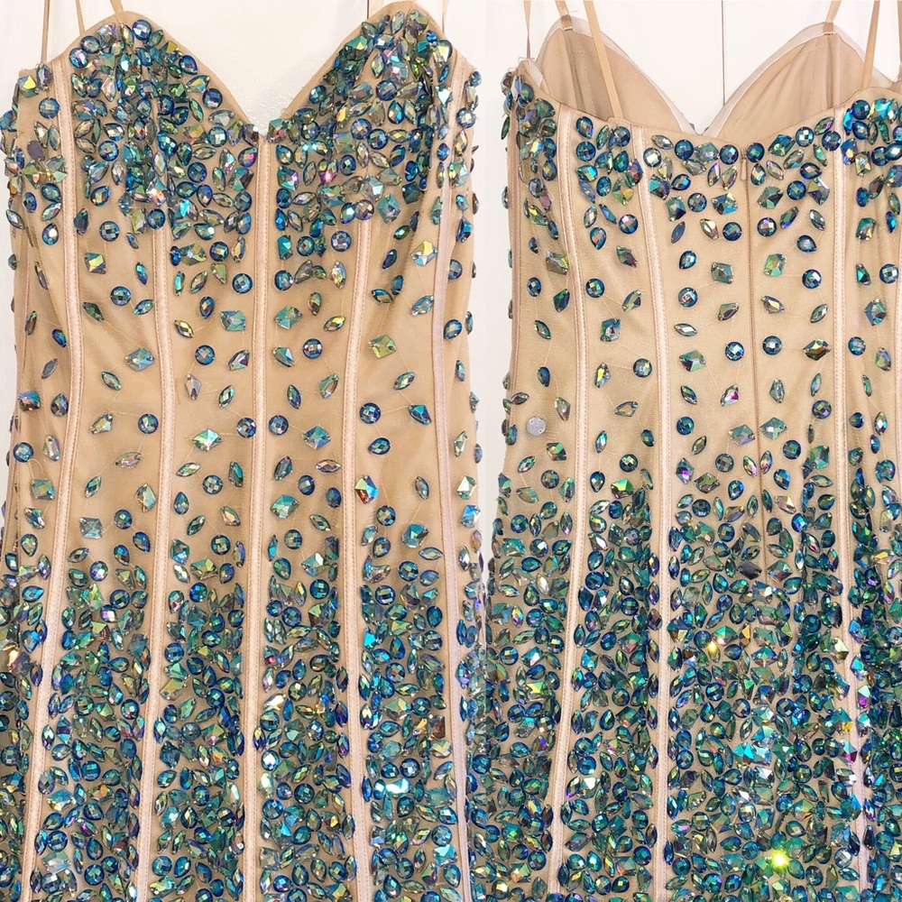 Angela & Alison Heart Shape Embellished Dress